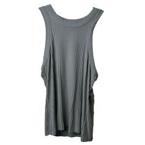 Free People Movement Top L Ribbed Tank Top Green Sleeveless Casual Top C12